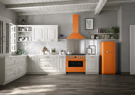 Lodówka chłodziarko zamrażarka SMEG Retro pomarańczowy FAB28ROR6