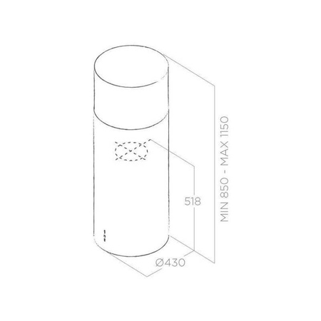 Okap kuchenny wyspowy ELICA Tube Pro Island IX/A/43 srebrny