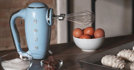 Mikser ręczny, pastelowy błękit HMF01PBEU - Smeg