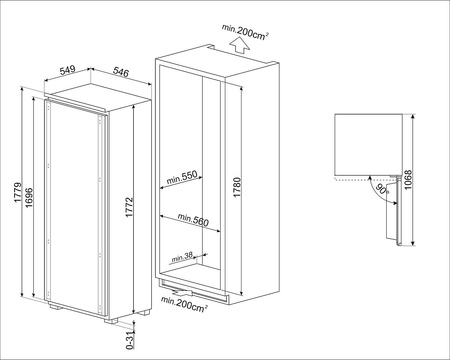 Zamrażarka, do zabudowy S9F174NE - SMEG