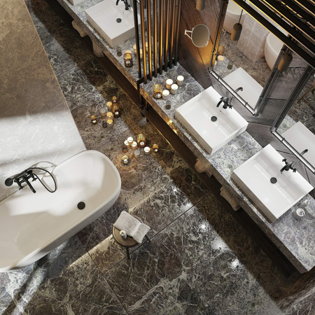 Umywalka ceramiczna nablatowa/ścienna z miejscem na baterię - 60x50 cm CDT_6U6S - Deante