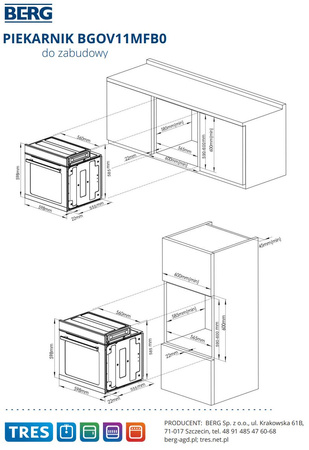 Piekarnik XBERG BGOV11MFB01 CZARNY