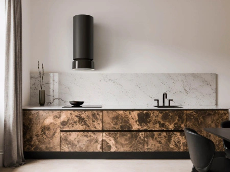 Okap kuchenny przyścienny CIARKO Design Fluo Black Satin/Gloss CDP3805CSG