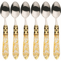 Bugatti ALADDIN GOLD -Komplet 6 łyżeczek do moka / kolor perłowa kość słoniowa ALD1G-N4208