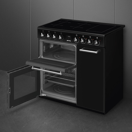 Kuchnia wolnostojąca czarna SMEG Classica CX93IMBL