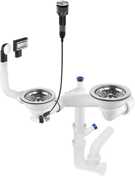 Syfon do zlewozmywaka granitowego 1.5- i 2-komorowego - Space-Saver ZXY_9983 - Deante