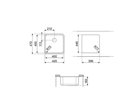 Zlewozmywak ze stali nierdzewnej UM45 - Smeg