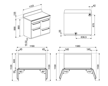 Kuchnia wolnost, 110cm, Victoria, krem. TR4110P1 - Smeg