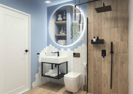 Umywalka ceramiczna nablatowa/ścienna z miejscem na baterię - 60x50 cm CDT_6U6S - Deante