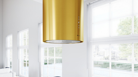Okap kuchenny wyspowy GLOBALO CYLINDRO ISOLA 39.6 GOLD MAT