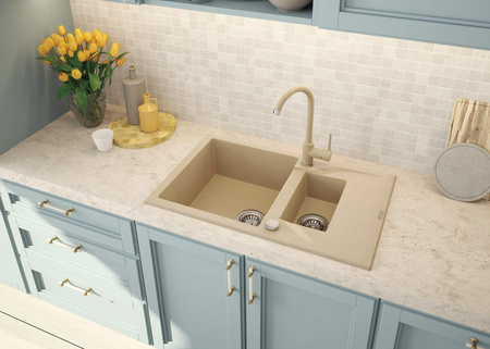 Zlewozmywak granitowy 1.5-komorowy z ociekaczem ZQN_7513 - Deante