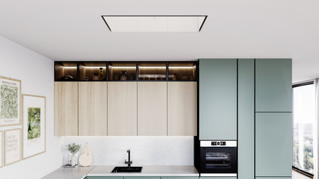 Okap sufitowy GLOBALO NOVELTI 100.1 WHITE + turbina TW 3.1