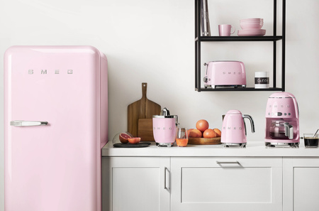 Lodówka chłodziarko zamrażarka SMEG Retro pastelowy róż FAB28RPK6