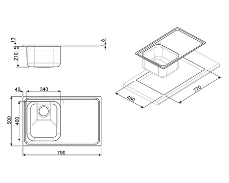 Zlewozmywak SP791DN - Smeg