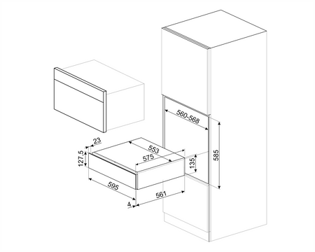 Szuflada do pak. próżniowego, Linea, NG CPV115G - Smeg