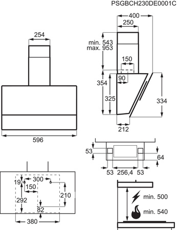 Okap przyścienny ELECTROLUX 600 Hob2Hood 60cm LFV626K