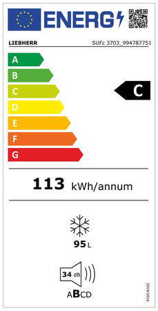 Zamrażarka odpowiednia do montażu podblatowego z funkcją SmartFrost LIEBHERR SUFc 3703 pure