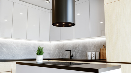 Okap kuchenny wyspowy GLOBALO CYLINDRO ISOLA 39.7 BLACK SHADOW