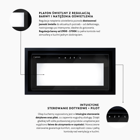 Okap kuchenny podszafkowy GLOBALO SALVIRO 60.1 BLACK