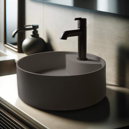 Umywalka granitowa nablatowa z miejscem na baterię CQS_TU4B - Deante