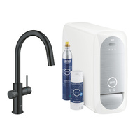 Bateria kuchenna GROHE Blue Home Velvet Black wyciągana wylewka woda gazowana - 31541KS0