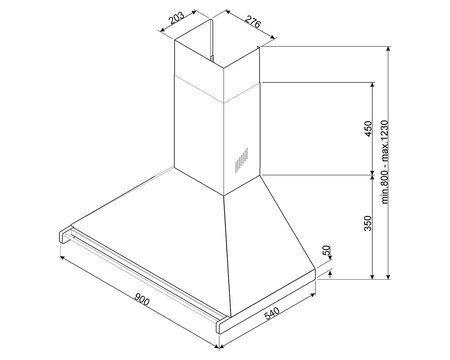 Okap kuchenny KD90HNE - Smeg