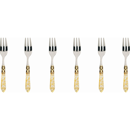 Bugatti ALADDIN GOLD Komplet 6 widelczy / kolor perłowa kość słoniowa ALD1G-N4217
