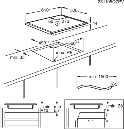 Płyta indukcyjna AEG 8000 Sense Boil+Fry SLIM-FIT 60cm NIH64B30AB