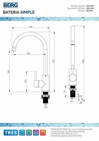 Bateria kuchenna ICEBERG SIMPLE CZARNY MAT S130272PH