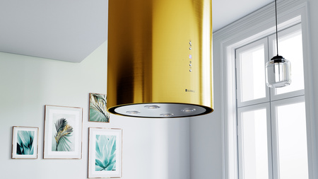 Okap kuchenny wyspowy GLOBALO CYLINDRO ISOLA 39.7 GOLD