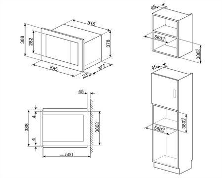 Kuchenka mikrof., 25l, Linea, NG FMI125G - Smeg