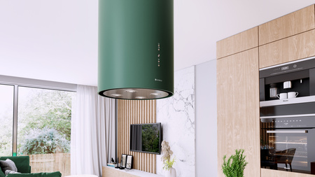 Okap kuchenny wyspowy GLOBALO CYLINDRO ISOLA 39.7 GREEN