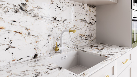 Bateria kuchenna GLOBALO LOBIO WHITE/LIGHT GOLD MAT RING 1.1