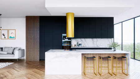 Okap kuchenny wyspowy GLOBALO HEWENO ISOLA 39.2 LIGHT GOLD MAT