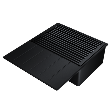 Zlew kuchenny z ociekaczem GLOBALO VIRELLA 45.1 BLACK/BL MAT