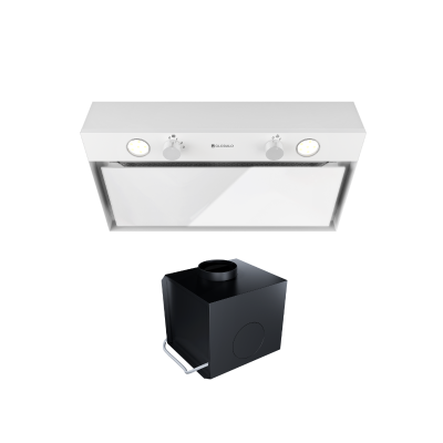 Okap kuchenny podszafkowy GLOBALO FLUXIME 60.1 WHITE + turbina TW 2.1