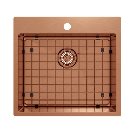 Zlewozmywak kuchenny stalowy KERNAU miedziany KSS V 62 1B SS Copper