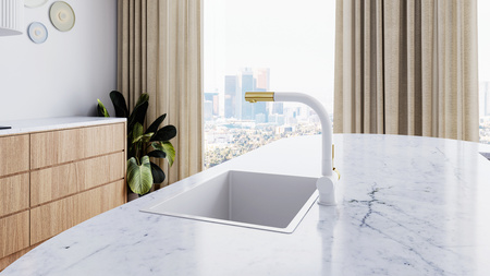 Bateria kuchenna GLOBALO LOBIO WHITE/LIGHT GOLD RING 1.1