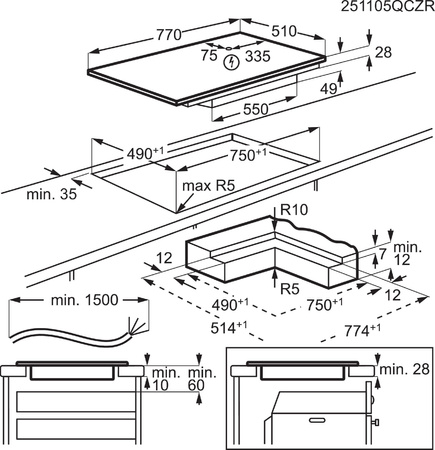 Płyta indukcyjna AEG 8000 Sense Boil+Fry SLIM-FIT 80cm NIK85M30IB