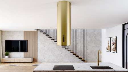 Okap kuchenny wyspowy GLOBALO HEWENO ISOLA 39.2 LIGHT GOLD MAT