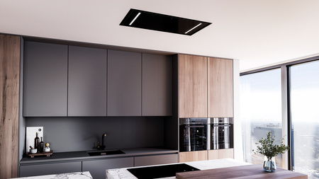 Okap sufitowy GLOBALO ZENARA 100.1 BLACK + turbina TW 2.1