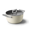 Garnek 24cm SMEG 50'S STYLE kremowy - CKFC2411CRM