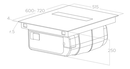 Płyta indukcyjna zintegrowany okap ELICA NikolaTesla FIT BL/A/60 czarne szkło - PRF0167053