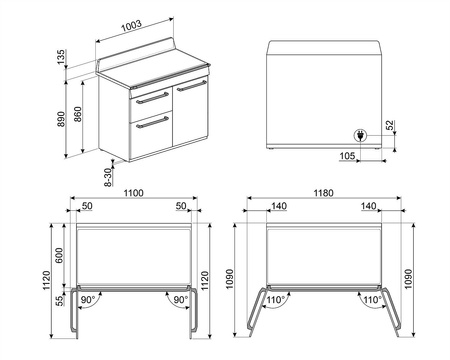 Kuchnia wolnost, 100cm, Victoria, krem. TR103IP2 - Smeg