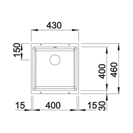 Zlew jednokomorowy BLANCO SUBLINE 400-U Silgranit antracyt - 523422