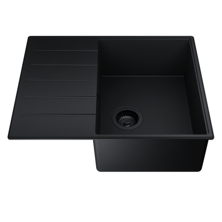 Zlew kuchenny z ociekaczem GLOBALO VIRELLA 45.1 BLACK/BL MAT
