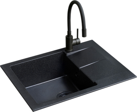BERG ZESTAW BLACK ZLEWOZMYWAK ZHB1411A 1,0 MOC 590X500 ONYX + BATERIA FLEX ZZH1411ABFBK
