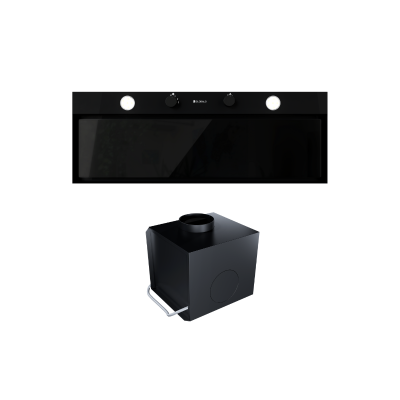 Okap kuchenny podszafkowy GLOBALO FLUXIME 90.1 BLACK + turbina TW 2.1