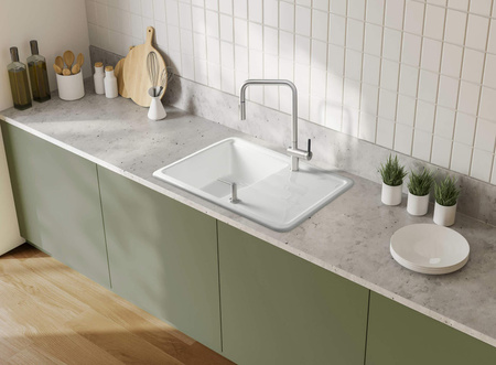 Zlewozmywak ceramiczny 1-komorowy z ociekaczem ZCM_6113 - Deante