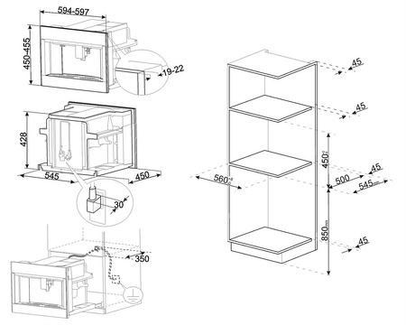 Ekspres do kawy do zabudowy SMEG Classica CMS4303X